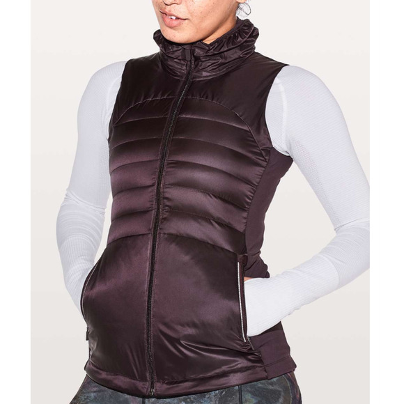 Lululemon Jackets & Blazers - Lululemon Womens Vest Medium Black Cherry Down for a Run Filled 6